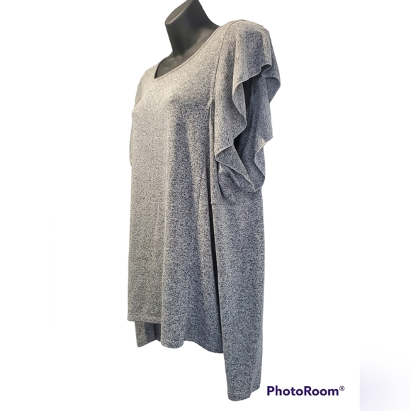 Reitmans Heather Gray Cold Shoulder Top Sz XL - Picture 4 of 8